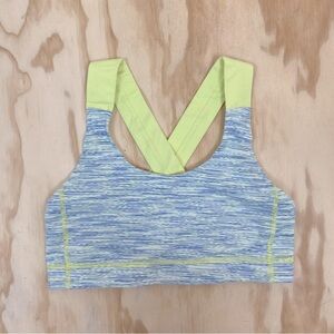 Lululemon All Sport Bra Wee Are From Space Limitless Blue Black / Clarity Yellow